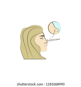 surgery correcting nose colored icon. Element of beauty and anti aging icon for mobile concept and web apps. Color surgery correcting nose icon can be used for web and mobile on white background