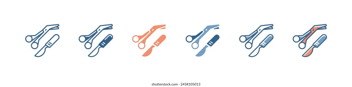 surgery cutting tool icon medicals surgeon operation scalpel knife sign vector illustration