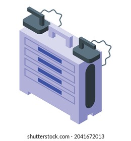 Icono de desfibrilador quirúrgico vector isométrico. Corazón. Cpr cardíaco