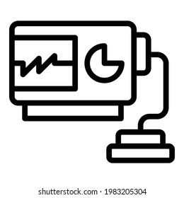 Surgery defibrillator icon. Outline Surgery defibrillator vector icon for web design isolated on white background