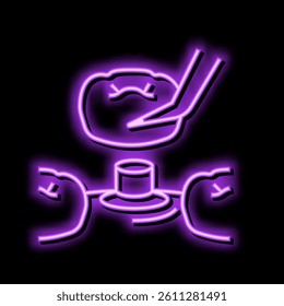 surgery dental neon light sign vector. surgery dental illustration