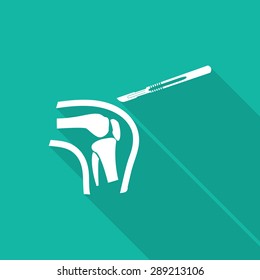 surgery flat icon with long shadow.