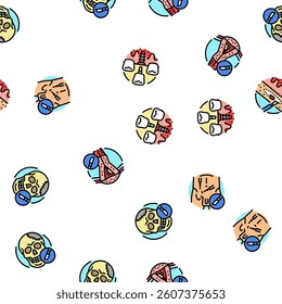 surgery health medical skin vector seamless pattern thin line illustration