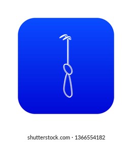 Surgery hook icon blue vector isolated on white background