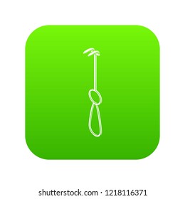 Surgery hook icon green vector isolated on white background