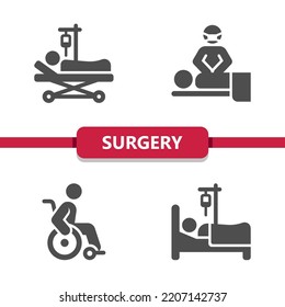 Surgery, Hospital, Medical, Healthcare Icons. Professional, pixel perfect icons. EPS 10 format.