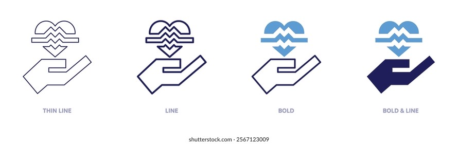 Surgery icon in 4 different styles. Thin Line, Line, Bold, and Bold Line. Duotone style. Editable stroke.