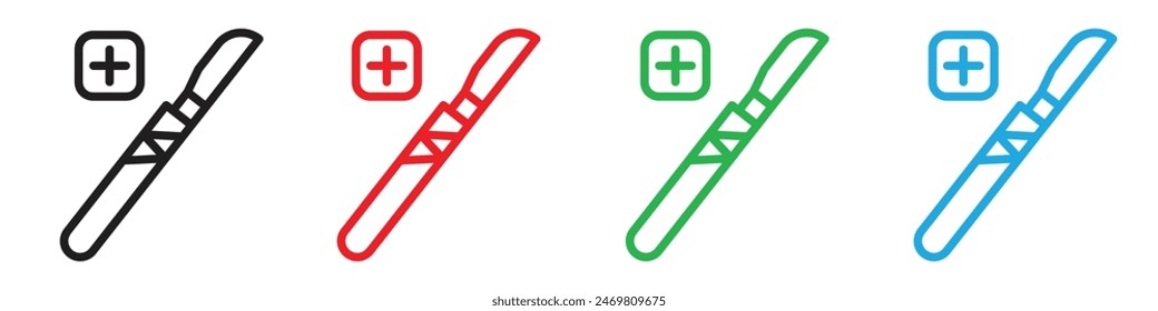Vector de arte de línea de íconos de cirugía