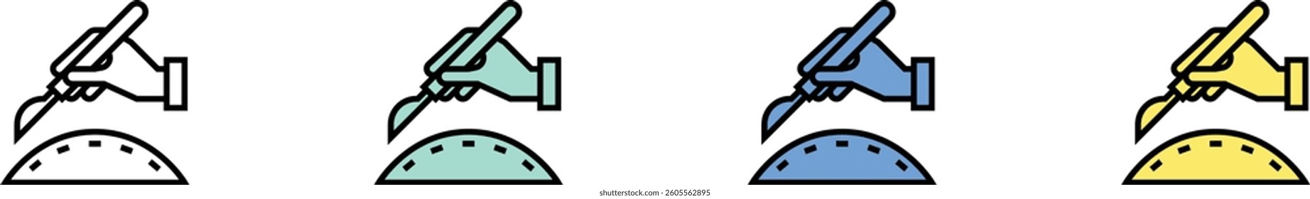 surgery icon. Outline, Green, Blue and Yellow Style Design Isolated On White Background