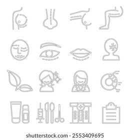 Surgery icon set in thin line style