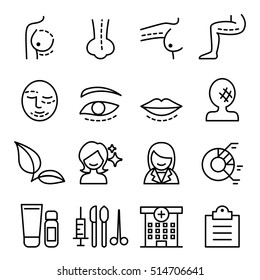 Surgery Icon Set In Thin Line Style