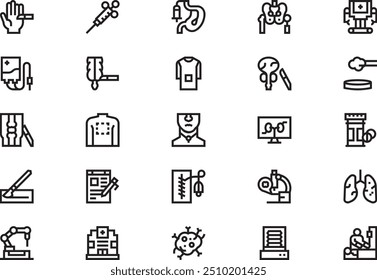 Surgery Icons Collection ist eine Vektorgrafik mit editierbarem Strich.