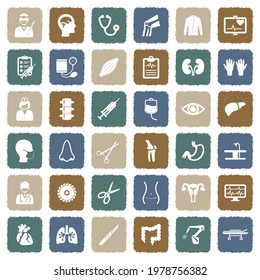 Surgery Icons. Grunge Color Flat Design. Vector Illustration.