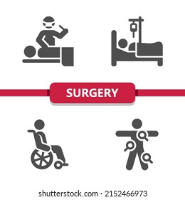 Surgery Icons. Health Care, Hospital Icon. Professional, Pixel Perfect Icons. EPS 10 Format.