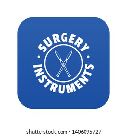 Surgery instrument icon blue vector isolated on white background