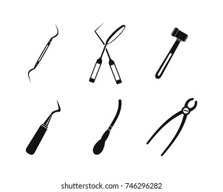 Surgery instrument icon set. Simple set of surgery instrument vector icons for web design isolated on white background