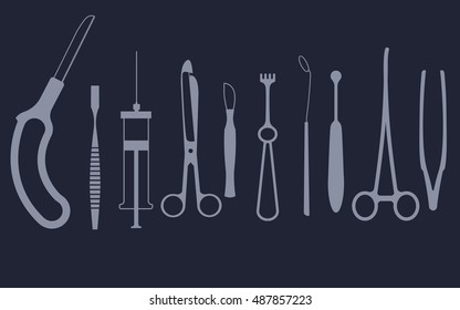 Surgery instruments dark