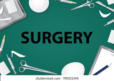 Surgery instruments and tools vector illustration