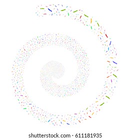 Surgery Knife fireworks whirl spiral. Vector bright multicolored random icons.
