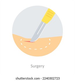 Konzept der Chirurgie und des Messersymbol