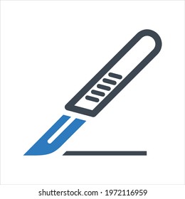 Surgery knife icon, vector and glyph
