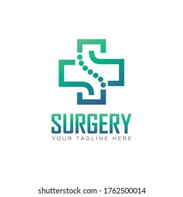 surgery logo, creative cross health, letter s vector