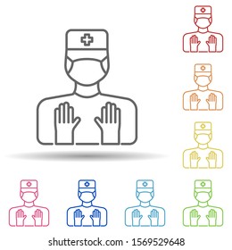 Surgery, man in multi color style icon. Simple thin line, outline vector of anti age icons for ui and ux, website or mobile application
