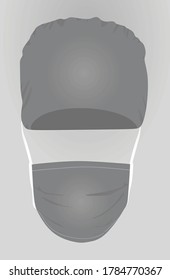 Surgery mask and hat. vector