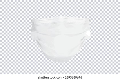 Surgery mask isolated on transparent background. Against coronavirus, covid-19, 2019-ncov.