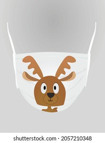 Surgery mask New year pattern. vector