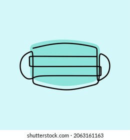 surgery mask oneline continuous line art