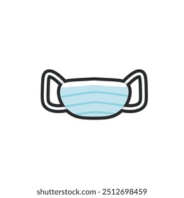 surgery mask in outline flat vector design.