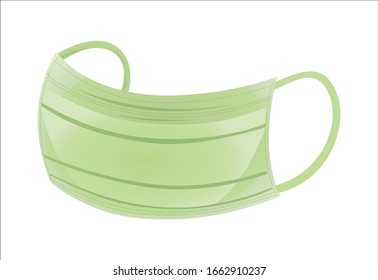 Surgery mask single, protection from virus illustration vector