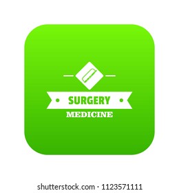Surgery medicine icon green vector isolated on white background
