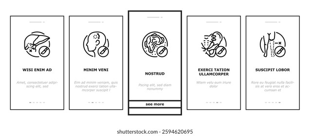 surgery operate room invasive onboarding mobile vector doctor surgical, surgeon medicine, medical hospital, future open septoplasty, lift surgery operate room invasive illustrations