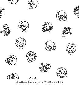 surgery operate room invasive vector seamless pattern thin line illustration