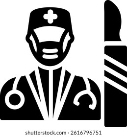 Surgery Planning Glyph Vector Icon Design