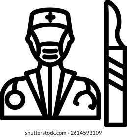 Surgery Planning Line Vector Icon Design