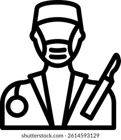 Surgery Preparation Line Vector Icon Design