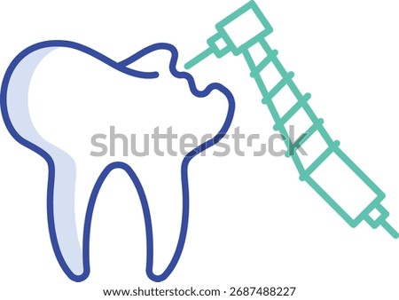 surgery probe outline color icon design illustration
