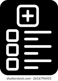 Surgery Protocol Glyph Vector Icon Design