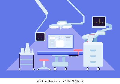 Surgery Room Flat Cartoon Illustration Medical Stock Vector (Royalty ...