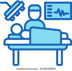 Surgery Room Icon Blue Vector Illustration