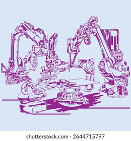 sala de cirurgia vetor mão desenhar ilustração, sala de cirurgia futurista isolado no azul