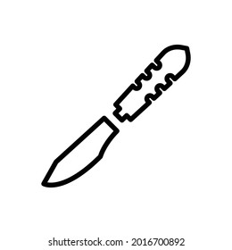 Surgery scalpel icon, Line Vector graphics