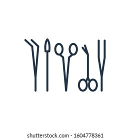 Surgery tools icon. Isolated operation instrument and surgery tools icon line style. Premium quality vector symbol drawing concept for your logo web mobile app UI design.