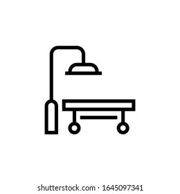 Surgery vector icon in linear, outline style isolated on white background