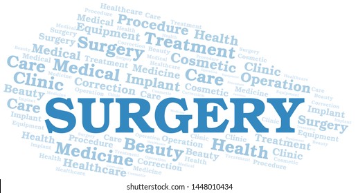 Surgery word cloud vector made with text only