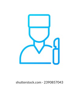 Surgical care pixel perfect gradient linear vector icon. Pathology treatment. Surgical procedure. Medical clinic. Thin line color symbol. Modern style pictogram. Vector isolated outline drawing
