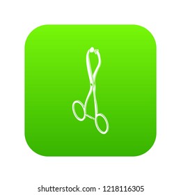 Surgical clipper icon green vector isolated on white background